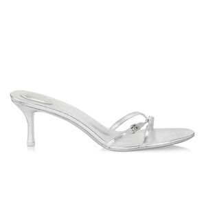 NIB Alexander Wang Womens Lucienne 65MM Metallic Silver Leather Strappy Sandals